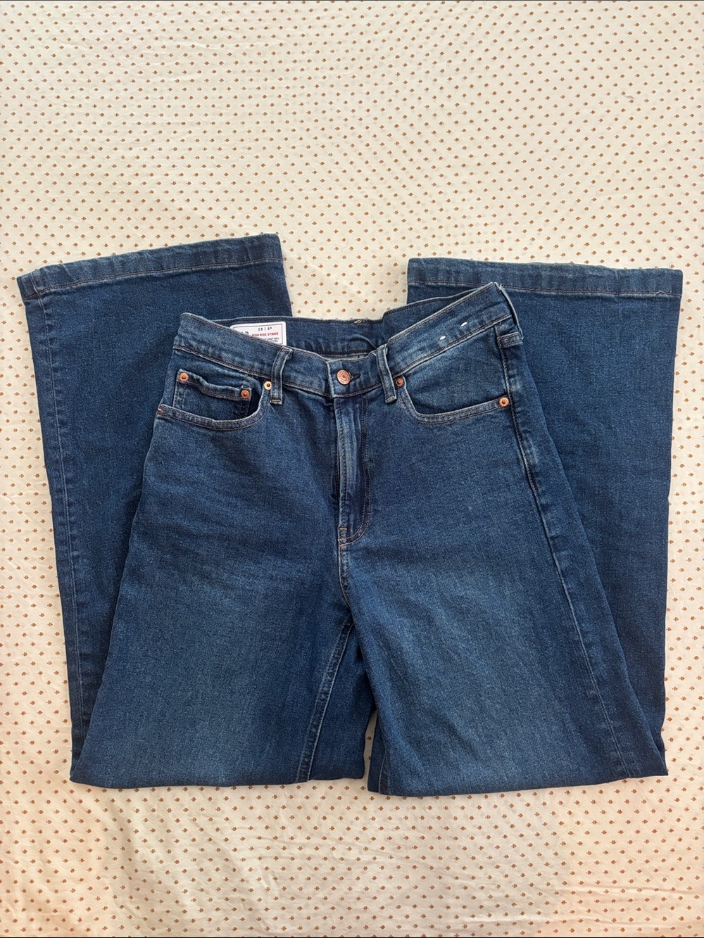 GAP High Rise Stride Wide Leg Jeans in Deep Blue